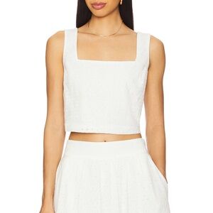 PAIGE White Eyelet Crop Top -XS